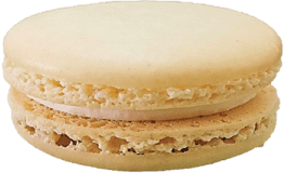 a photo of a fresh vanilla housemade macaron