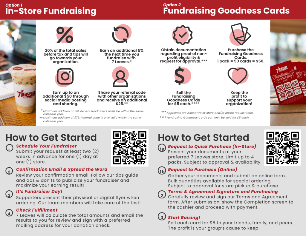 7 leaves fundraising brochure